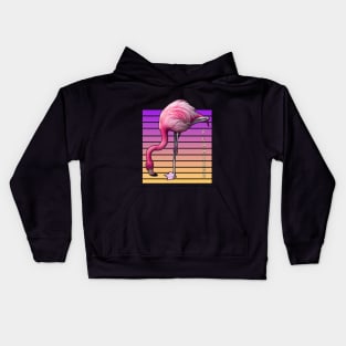 pinky flamingo Kids Hoodie